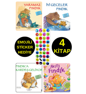 EMOJİLİ STİCKER HEDİYE  - OKUL ÖNCESİ RESİMLİ KİTAPLAR  -  FINDIK SERİSİ