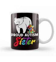 Proud Autism Sister Brother Son Daughter Autistic Puzzle Kupa Bardak Porselen
