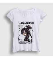 Presmono Kadın Beyaz Musashi Miyamoto Manga Vagabond T-Shirt 492309tt