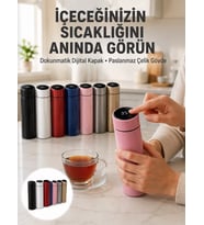 Northcity Akıllı Çelik Termos: 250ml Taşınabilir Termos - 12 Saat Sıcak Tutan LED Göstergeli