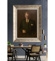Gümüş Çerçeveli Atatürk Tablo za118