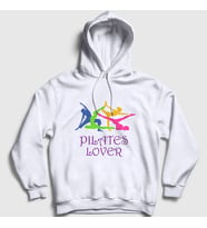 Presmono Unisex Beyaz Lover Hediye Pilates Kapüşonlu Sweatshirt 511813tt