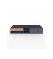 Kronos TV Ünitesi 2 Raflı Tek Çekmeceli 2 Kapaklı 220x59x51 Antrasit-Antrasit/Çam