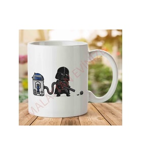 Star Wars R2 D2 Hoover Darth Death Star İki Tarafı Baskılı Kupa Bardak