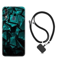 Tecno Spark 8T Kılıf Resimli Boyun Askılı İpli Desenli Silikon Green Prizmas 1348