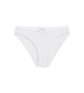 12 Adet Yıldız Bayan Likralı Dantelli Bikini Külot Beyaz 3790