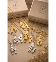 Up Atelier 925 Ayar Gümüş Anne Oğul Gümüş Renk Özel Tasarım Kolye