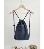 Unisex İpli Büzgülü Jaens Minimalist Spor Kot Sırt Çanta 33,5*46 cm