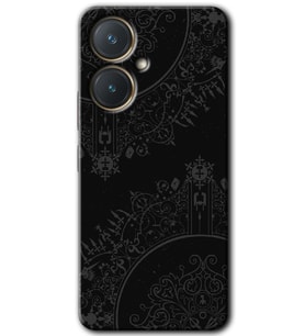 Vivo Y27 Kılıf HD Desen Baskılı Kılıf - Siyah Mandala