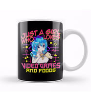 Cute Just A Girl Who Loves Video Games And Food Kupa Bardak Porselen