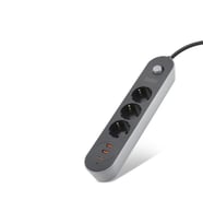 Termal Akım Korumalı Uzatma Kablosu 3 Priz + 2X Usb + Type-C Anahtarlı 2 M - Siyah SH4628