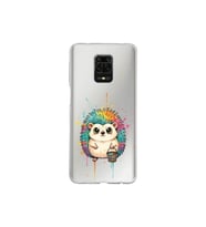Redmi Note 9 Pro ile Uyumlu Splash Kirpi Tasarımlı Şeffaf Silikon Kılıf