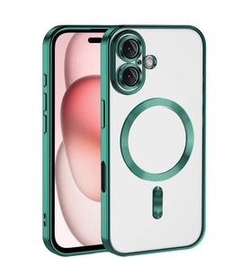 Lexroo iPhone 16 Plus Kılıf Kamera Korumalı M-safe Wireless Şarj Özellikli Demre Kılıf - Koyu Yeşil
