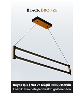 Orion Bronz Lineer LED Sarkıt Avize – Kumandalı Dim Edilebilir – Aşağı Işık