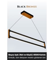 Orion Bronz Lineer LED Sarkıt Avize – Kumandalı Dim Edilebilir – Aşağı Işık