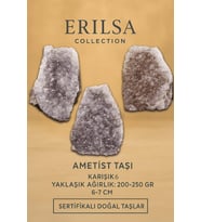 Sertifikalı Ametist Taşı Kütlesi 200-250 Gr – Doğal Ham Kristal Şifa Taşı Stresi Azalt Huzur Ver (Çok Renkli)
