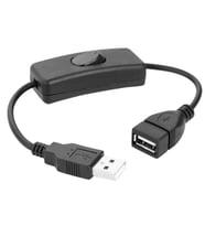 Anahtarlı USB Uzatma Kablosu Siyah(Dişi-Erkek) - 30cm