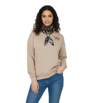 Kadın Spor Sıfıryaka Sweatshirt Fular lı BGL-ST05062 (Bej)