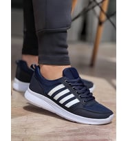 Ghattix 4 Çizgili Erkek Sneaker Ayakkabı (Lacivert-Beyaz)