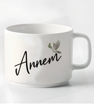 Annem Tasarımlı Porselen Kupa Nescafe Fincanı