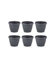 Omnipazar SO-HS01 Plastik Hasır Desenli Saksı 3.3 lt Antrasit 6 Adet