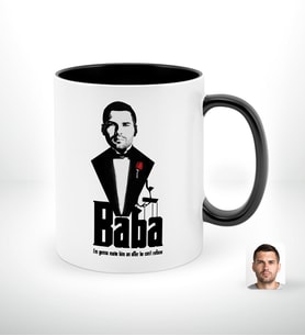BK Gift Kişiye Özel Babalar Günü Hediyesi Godfather Baba Tasarımlı Siyah Beyaz Kupa Bardak-3