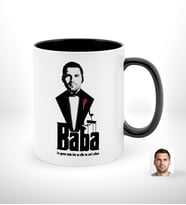 BK Gift Kişiye Özel Babalar Günü Hediyesi Godfather Baba Tasarımlı Siyah Beyaz Kupa Bardak-3