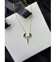 925 Gümüş 14k Gold Kaplama Sarılan Melek Kolye