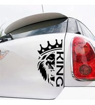 Aslan Araba Sticker Etiket Yapıştırması 19CM Siyah