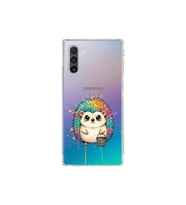 Samsung Galaxy Note 10 ile Uyumlu Splash Kirpi Tasarımlı Şeffaf Silikon Kılıf