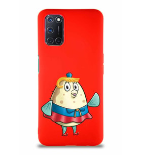 Oppo A52 Soft Premier Kapak Bayan Puff Tasarımlı Silikon Kılıf - Kırmızı (Şeffaf)