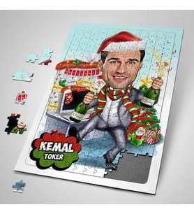Kişiye Özel Mutlu Seneler Erkeğe Karikatürlü Puzzle