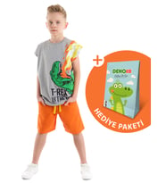 T-Rex Alev Erkek Çocuk T-Shirt Şort Takım (Çok Renkli)