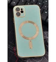iPhone 11 Uyumlu MagSafe Özellikli Mint Yeşili Renkli Lens Korumalı Kılıf  (Renksiz)