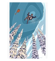 Retro Kayak Atlama Helikopteri Helikopterli Kayak Poster I Tablo Ahşap Poster Dekoratif