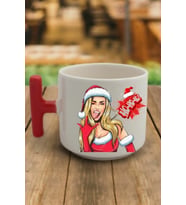 En Güzel Hediye Kırmızı T Kulp Yeni Yıl Noel Anne Hoho Tasarımlı Çay Fincan Modelleri