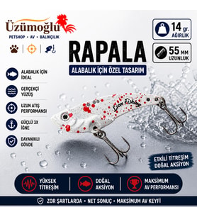 üzümoglu Lion Fishing Vib Blade SW Rapala 14gr 55mm Kanlı Beyaz Titreşimli Sahte Balık Alabalık Turna Yayın Yemi üzümoglu petshop