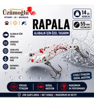 üzümoglu Lion Fishing Vib Blade SW Rapala 14gr 55mm Kanlı Beyaz Titreşimli Sahte Balık Alabalık Turna Yayın Yemi üzümoglu petshop