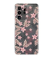 Samsung Galaxy S20 Ultra  Kamera Korumalı Kapak Floral Kırmızı Tasarımlı  Şeffaf Kılıf