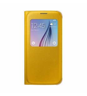 Galaxy S6 ile Uyumlu S View Cover (Deri Görünümlü) Sarı EF-CG920PYEGWW