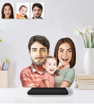 Kişiye Özel Aile 3 kişilk Anne Oğlu Baba Ahşap Biblo-49