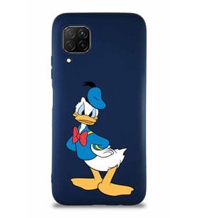 Huawei P40 Lite Soft Premier Kapak Donald Duck-D Tasarımlı Silikon Kılıf - Lacivert (Şeffaf)