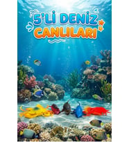 5'li Deniz Canlıları Figür Oyuncak Seti - Eğitici Banyo ve Oyun Hayvanları