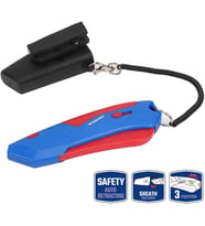 WP213010 Kemer Askı Kancalı Otomatik Geri Çekilebilir Mandallı Rötuş Maket Bıçağı + 3 Adet Yedek Bıçak