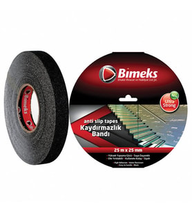 BİMEKS SİYAH KAYDIRMAZLIK BANDI 25 MT X 25 MM