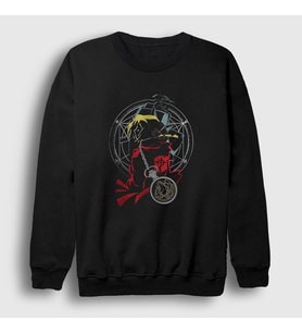Presmono Unisex Siyah Edward Elric Full Metal Alchemist Anime Sweatshirt 423268tt