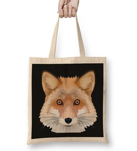 Fox Vector Design Bez Çanta Uzun Saplı