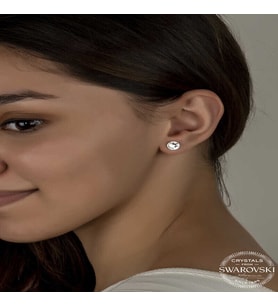 S-warovski Crystal Taşlı Gümüş Çivili Kadın Küpe