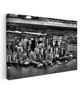 Kanvas Tablo New York Yarımadası Gökdelenler Şehir Mimari Tablo Ev Ofis Duvar Dekoru