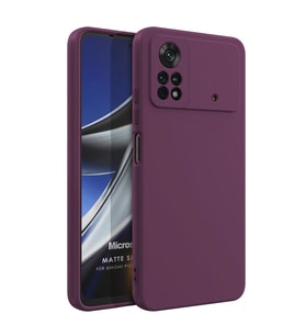 Microsonic Matte Silicone Xiaomi Poco X4 Pro 5G Kılıf Mor